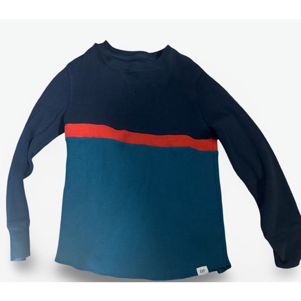 Gap  Long Sleeve Thermal Shirt Size Small Blue Orange